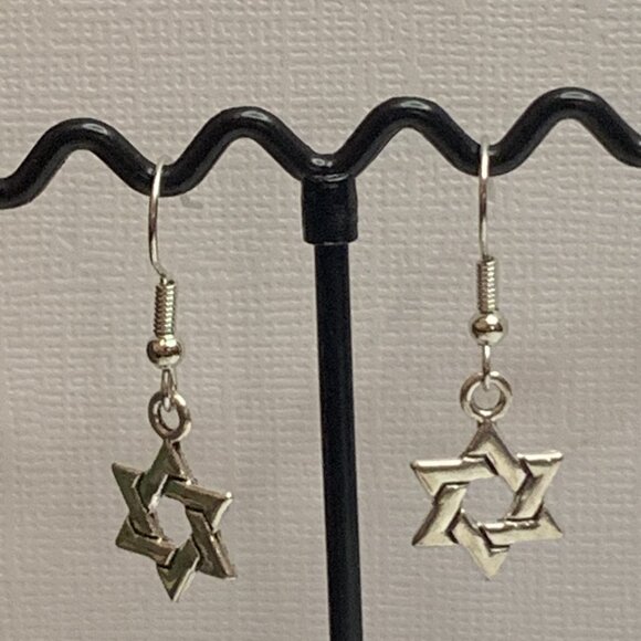 Star of David Earrings, Jewish Earrings, Religious Earrings, Star of David - Picture 6 of 6